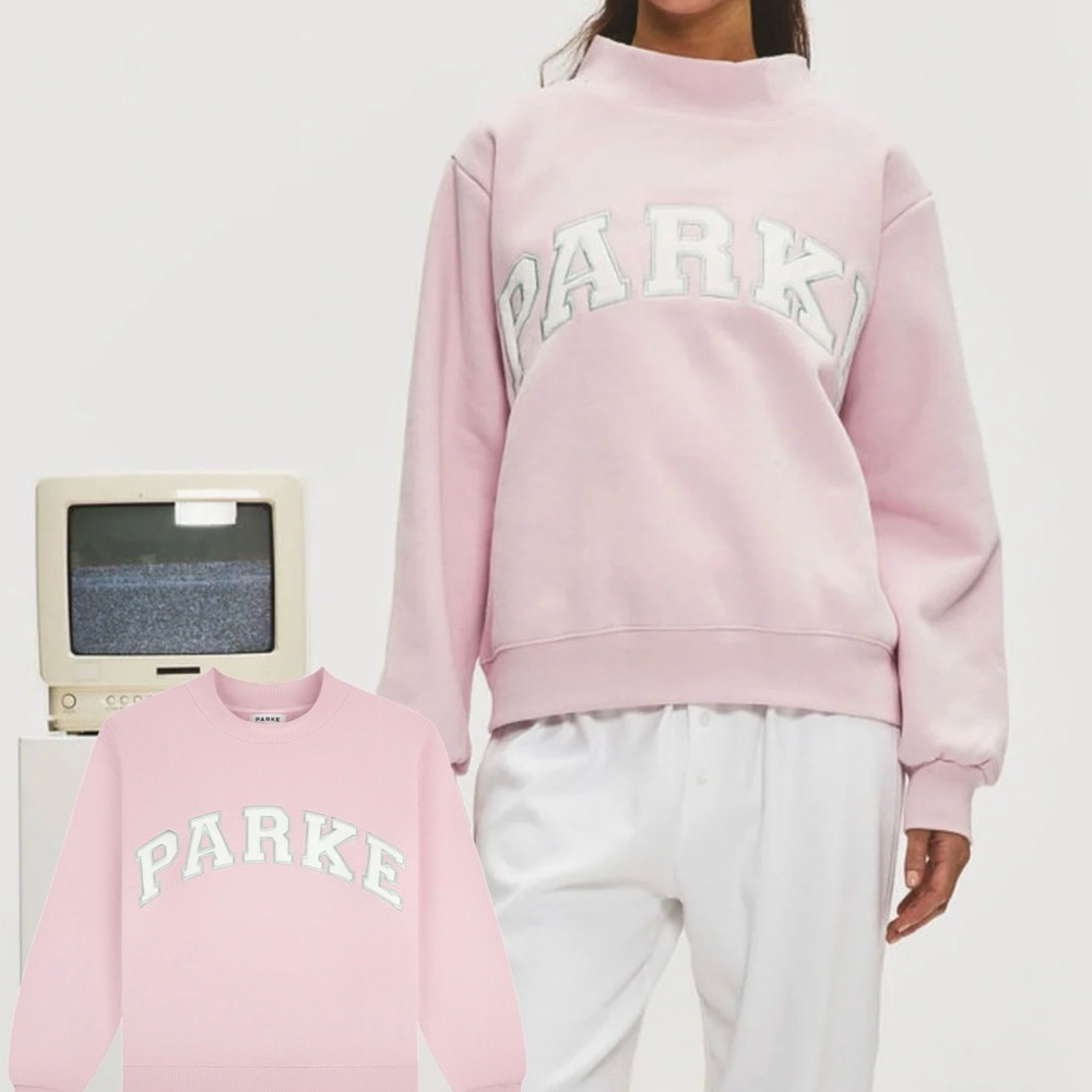 Parke Sprinkle/ White Varsity Mockneck Varsity Sweatshirt XXL🩷